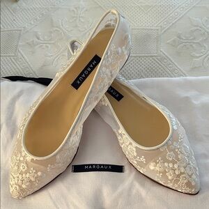 BRAND NEW MARGAUX “THE POINTE” IVORY LACE BALLET FLAT SHOES